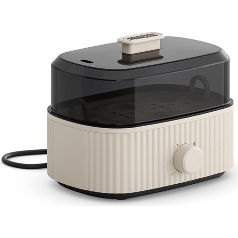Cuiseur à Œufs, Capacité 6 Œufs, 300W, Gobelet Doseur pour Cuisson Dure/Mollet, Arrêt Automatique, Sans BPA, Couvercle Vapeur, Plateau Amovible, Facile à Nettoyer, 262047 (1/5)