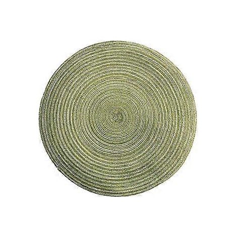 Runde Platzsets, 35 cm Durchmesser, gewebt, rutschfest, hitzebeständig (Grün)