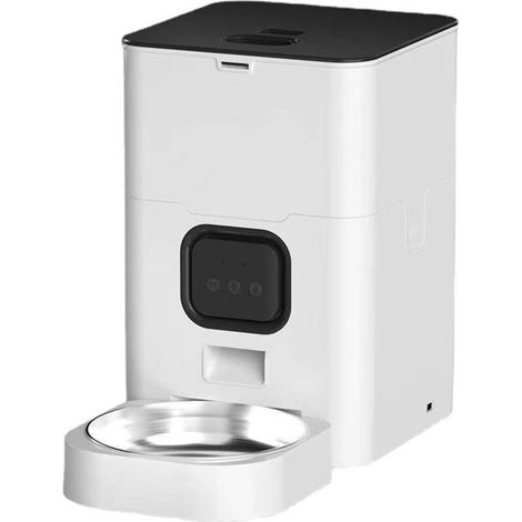 Distributeur Croquettes Chat Automatique avec 2.4G WiFi, 4L Distributeur Croquettes Chat, Contrôle APP, 1-10 Repas par Jour, Enregistrement 10S, pour Les Animaux de Petite et Moyenne Taille (1/4)