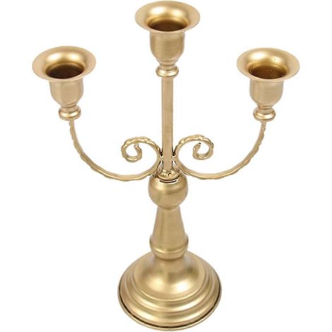 Centre de table candélabre en métal, décoration simple et artisanale pour la maison (1/5)