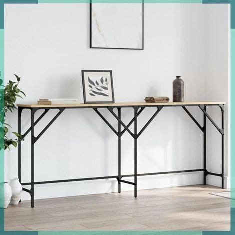 837763 Table console chêne sonoma 180x29x75 cm bois d'ingénierie (1/5)