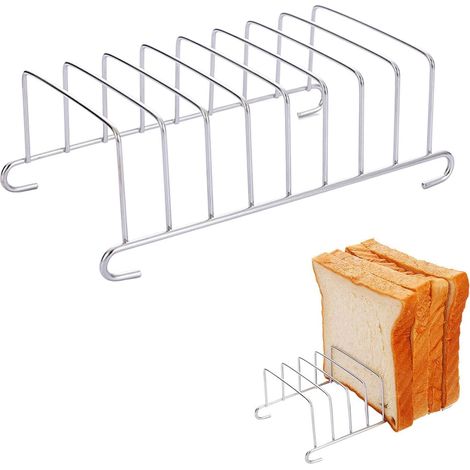 2 Pièces Porte-Toast, Acier Inoxydable, 8 Fentes, Support Grille, Pour Friteuse À Air, Cuisine Et Barbecue (1/5)