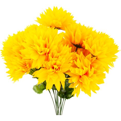 CV23704-3 MAZZO DI CRISANTEMI 12 FIORI ARTIFICIALI 50CM gialli