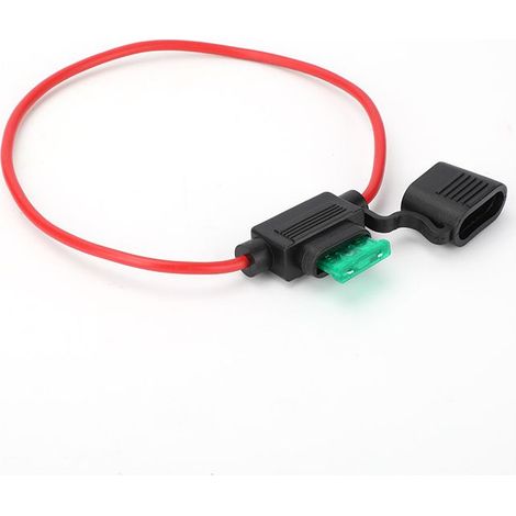 Lot de 2 clips de fusible automobile standard américain 12 AWG, inserts de fusible de taille moyenne 30 A, longueur de câble automobile universelle 30 cm. Lot de 2 clips de fusible automobile standard (1/4)