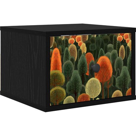 Maison Exclusive - Mobiletto da comodino a parete ZAANDAM Rovere Nero (1/5)