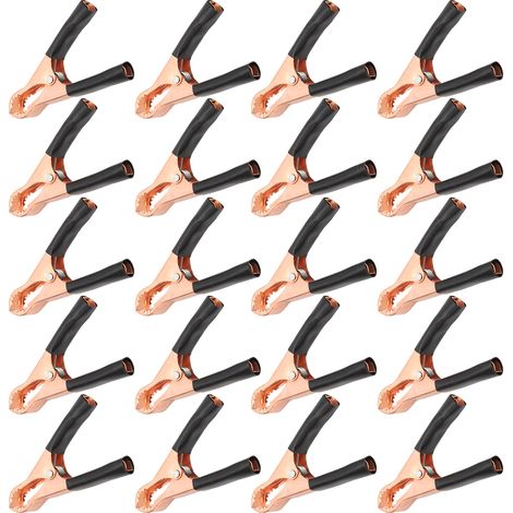 20 Pièces Pinces de Test 50A, Pinces de Soudage 22mm pour Électronique et Matériel de Soudage, Noires (1/5)
