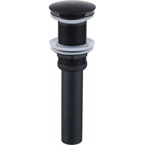Desagüe para fregadero sin rebosadero, desagüe Universal emergente para baño, latón negro (1/5)