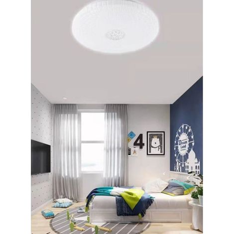 TRADE SHOP - Plafoniera Soffitto 45w Decoro Con Cristalli Centrale Luce Fredda Naturale Fst-40a21081 - -Bianco Naturale - (1/3)