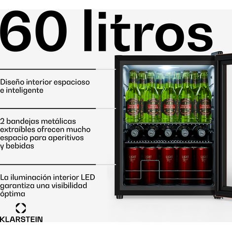 Klarstein Beersafe nevera para bebidas con puerta de cristal 64 x 48 cm 60 litros 85 W Cobre/Negro (1/5)