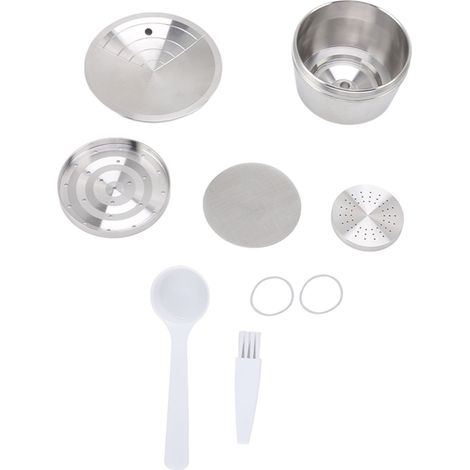 Kit de capsules de café en acier inoxydable avec filtre réutilisable, joint, brosse, cuillère et plaque de pression pour EDG DG325 (1/5)