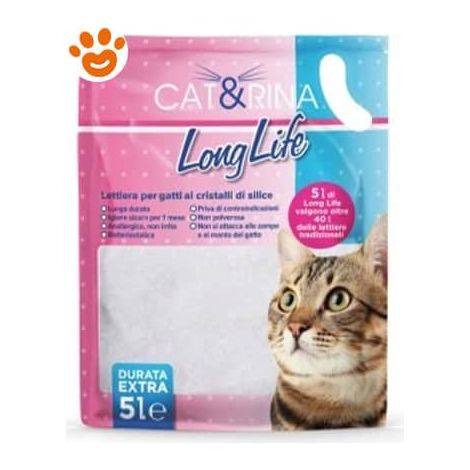 Long Life lettiera per gatti in cristalli di silice inodore da 5 litri