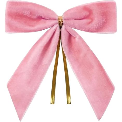 Bow - Velvet Christmas Tree Decoration - For Tree Topper Wreath Garland Holiday Party - 9 x 9 cm - Pink - 1 Piece (1/5)