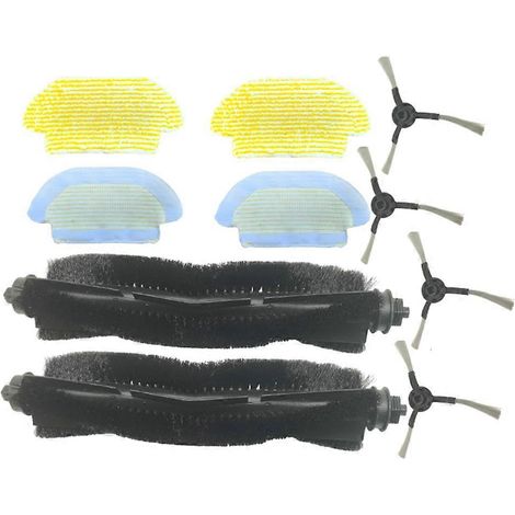 Lot de 10 brosses principales, brosses latérales et lingettes de rechange pour aspirateur Kärcher RCV3 (1/5)