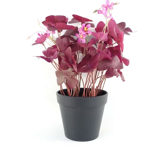30cm Artificial Plant Purple Shamrock Pink Flowers Potted (1/3)