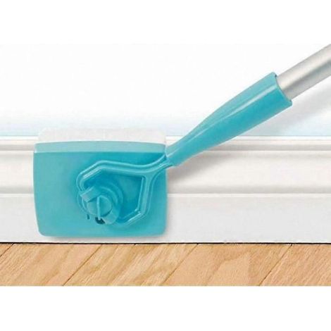 Balai-serpillère en microfibre avec manche extensible pour plinthes et sols, outil de nettoyage pliable, balai télescopique (1/5)