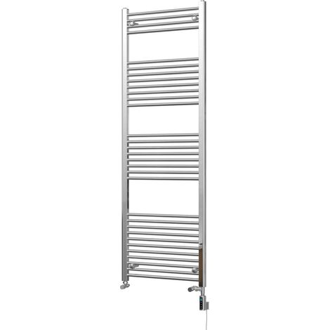 Zennor - Chrome Dual Fuel Towel Rail H1800mm x W600mm Thermostatic WIFI - Straight (1/3)
