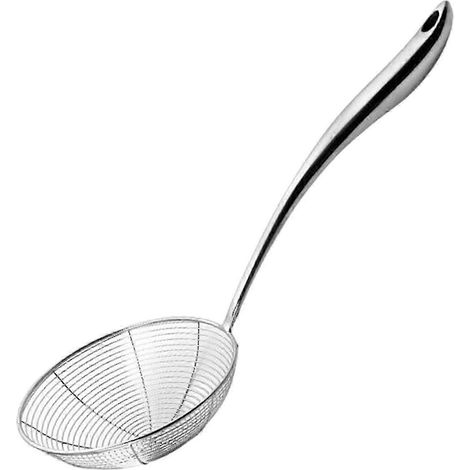 Écumoire, louche, passoire fine, ustensile de cuisine, petite passoire à suspendre en fil de fer, cuillère à frire pour ingrédients de fondue, raviolis, cuisine-43.5x17.8cm (1/5)