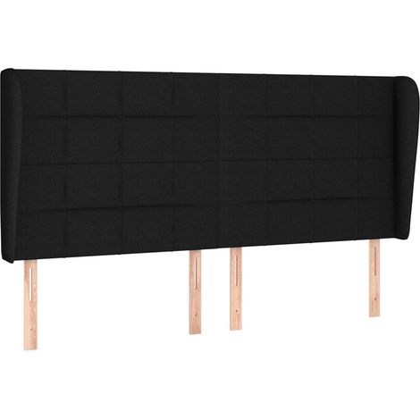 Maison Exclusive - Testiera ad Orecchio Nera 183x23x118/128 cm in Tessuto (1/5)