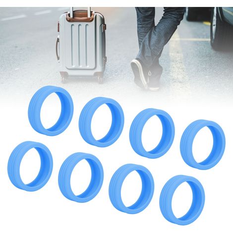 Lot de 8 housses de protection en silicone pour valises, protection efficace contre le bruit, étanche, bleu,DUBUNS (1/4)