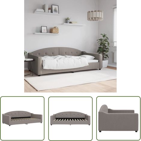 The Living Store Lit de repos taupe 100x200 cm tissu - Canapé Convertible - Lit D'appoint - Lit Deux Places - Mobilier Contemporain - Design Moderne (1/5)