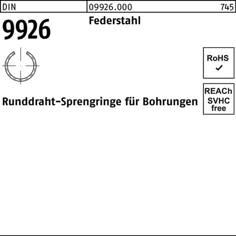 Anneau de retenue DIN 9926 10 acier à ressort fil rond 5000 pièces