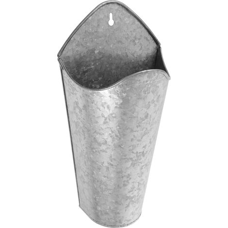 Seau à Fleurs en Métal Argenté Vintage Design Suspendu Seau à Fleurs Rustique pour Plantes Décoration Intérieure Polyvalente (1/5)