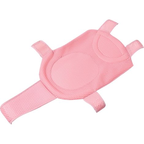Filet de bain bébé anti-dérapant avec siège de soutien confortable et 5 points d'appui sécurisés pour nouveau-né rose (1/5)