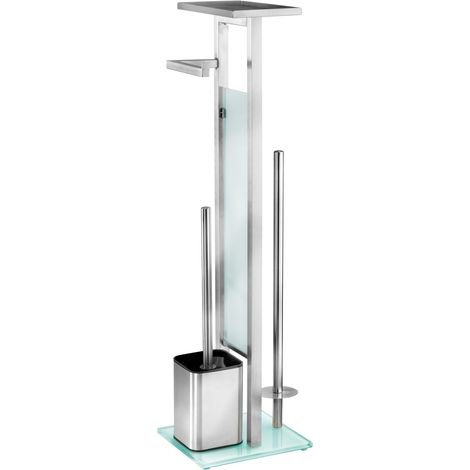 Serviteur WC design en inox avec base en verre DEBAR (1/5)