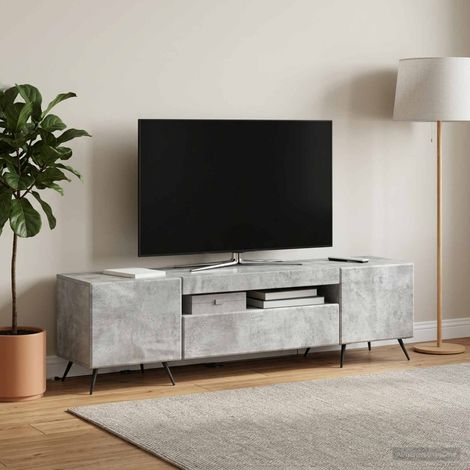 vidaXL Mueble de TV LED Gris Hormigón Madera de ingeniería (1/5)
