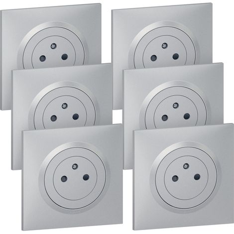 Legrand – Lot de 6 prises de courant 2P+T Surface Dooxie – Aluminium – Montage en surface – Bornes automatiques pour connexion rapide (1/4)
