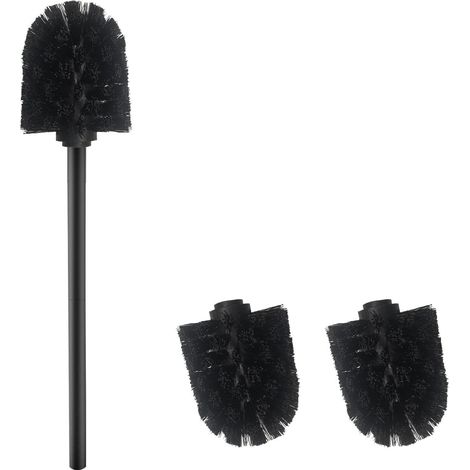 1 - Brosse WC - Tête De Rechange - Acier Inoxydable 304 - Nettoyage Salle De Bain - Noir - 27x7cm