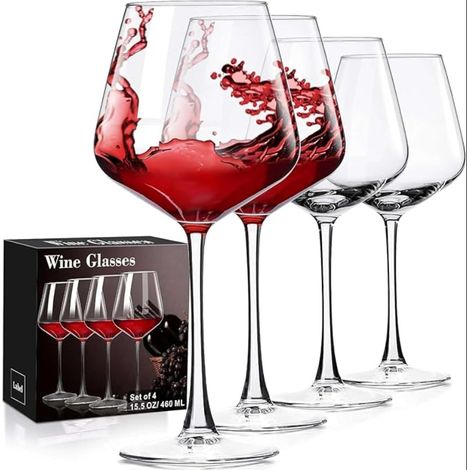White and Red Wine Glasses, Burgundy Wine Glasses, Glasses for Women, Men, Wedding and Birthday (1/5)