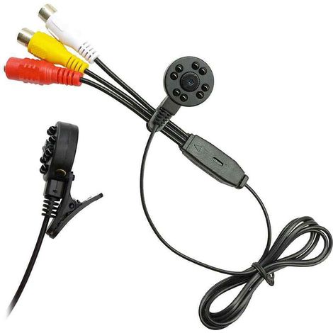 Mini telecamera HD RCA clip 8 LED infrarossi microfono audio video CCTV 1500TVL (1/5)