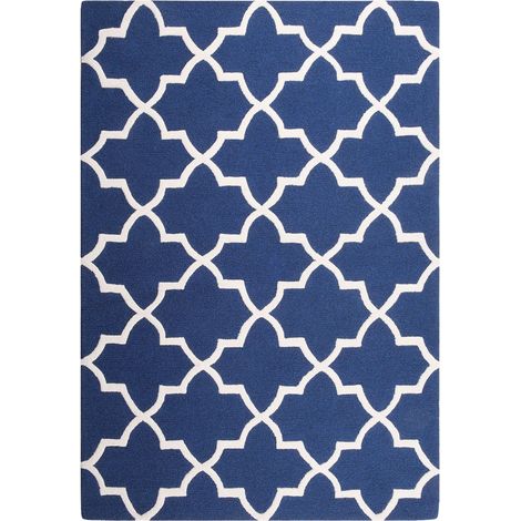 Teppich SILVAN Marineblau 140 x 200 cm Wolle