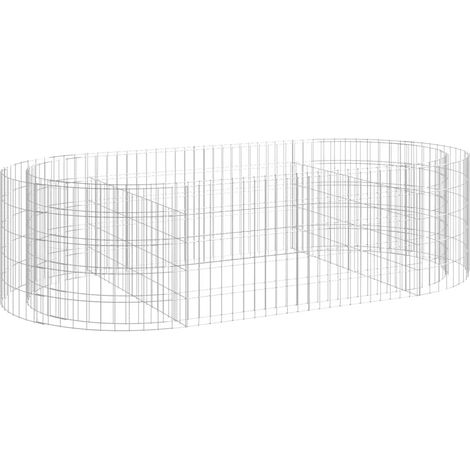 vidaXL Gabbione con Letto Rialzato in Ferro Zincato 200x100x50 cm