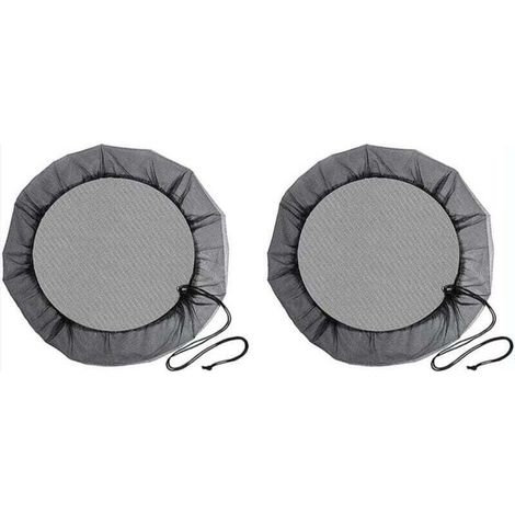 (Diamètre 100 cm) Filet de Baril de Pluie, 2 Pièces Filet de Protection avec Cordon de Serrage, Couverture Anti-Moustique & Animaux pour Récupérateur deau de Pluie (1/4)