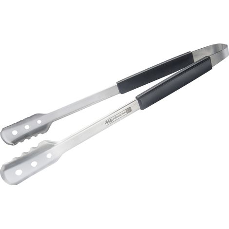 FMprofessional Pinza multiuso BBQ, pinza da cucina e barbecue, in acciaio inox, resistente al calore (nero/argento) Quantità: 1 pezzo (1/2)
