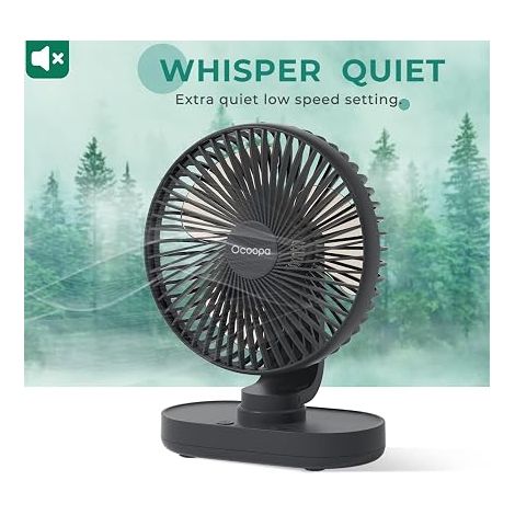 OCOOPA Ventilatore da Tavolo Portatile – Oscillazione Automatica 120°, Silenzioso con Batteria 4000mAh – Design Moderno ed Elegante – Ideale per Ufficio, Casa e Viaggio (1/5)