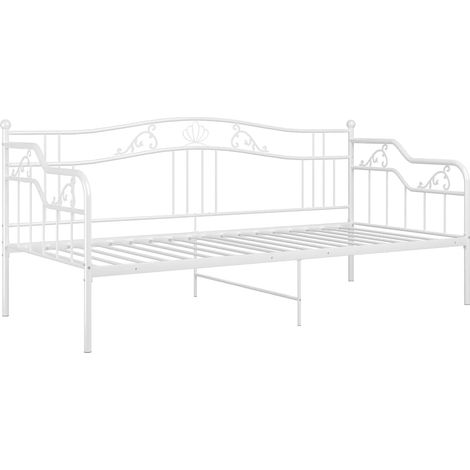 Schlafsofa Bettgestell Weiß Metall 90x200 cm vidaXL (1/5)