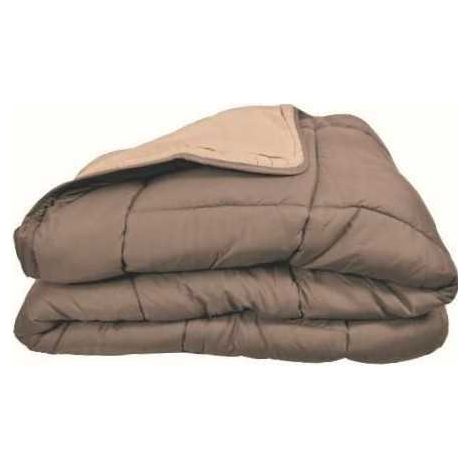 Couette chaude Microfibre 400 gr/m2 CALGARY Taupe + Lin 140x200cm