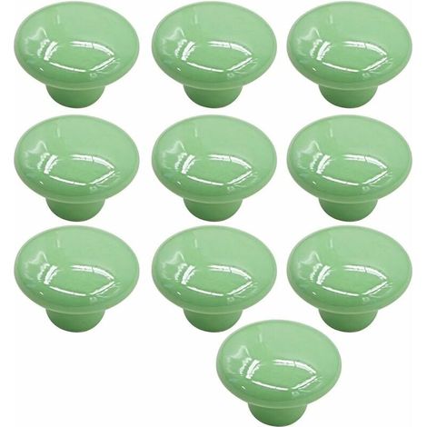 ZVD Bouton Porte 10 PCS Céramique Poignée Porte de Cuisine Armoire à Tiroirs Porte Boutons Vert 33mm-Fei Yu (1/4)