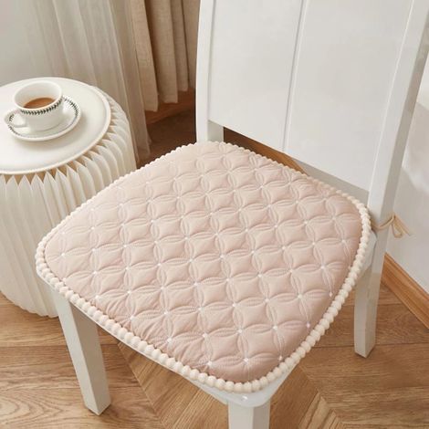 Stuhlkissen 45x45cm Esszimmer Halbkreisförmiger Sitz Garten Garten Memory-Schaum Beige (1/5)