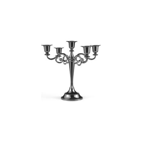 Lot de 5 bougeoirs de 27 cm de hauteur, 2,2 cm de diamètre, noir
