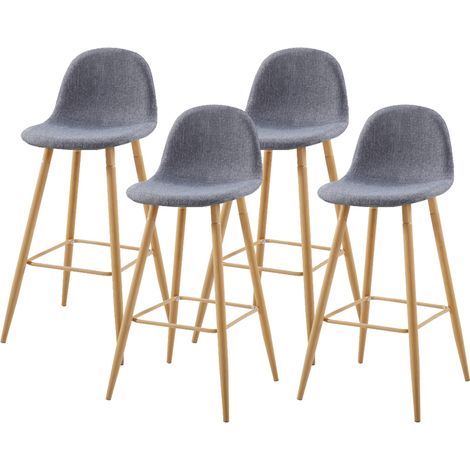 Juego de cuatro taburetes escandinavos Oslen gris claro