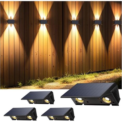 Set di 4 applique da esterno a energia solare, impermeabili, luce bianca calda. (1/5)