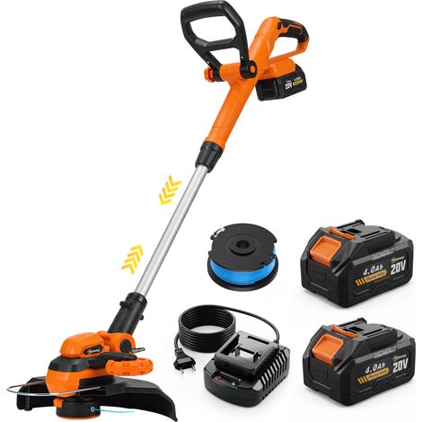 Outsunny Decespugliatore con 2 Batterie 4.0Ah e Caricabatterie