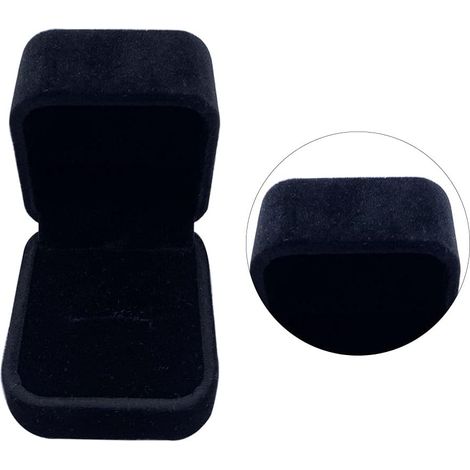 2 pièces de boîte à bagues en flanelle (noir), (1/4)