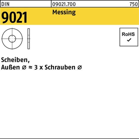 Unterlegscheibe DIN 9021 4,3 x12 x1 Messing (1/2)
