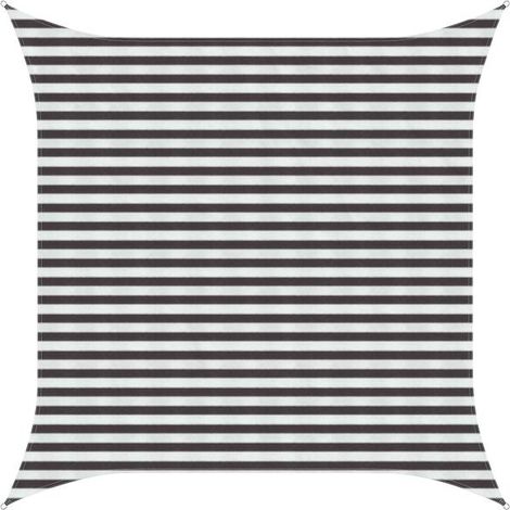 Voile d'ombrage gris anthracite et blanche 3 x 3 mètres en PEHD (1/5)