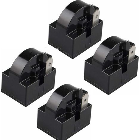 Lot de 4 relais de démarrage PTC 15 Ohm 220 V à une broche PTC pour réfrigérateur congélateur et compresseur Noir(1 pied) (1/4)